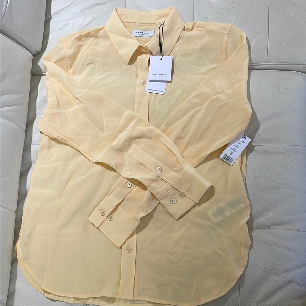 Brand New Equipment Light Yellow Silk Blouse